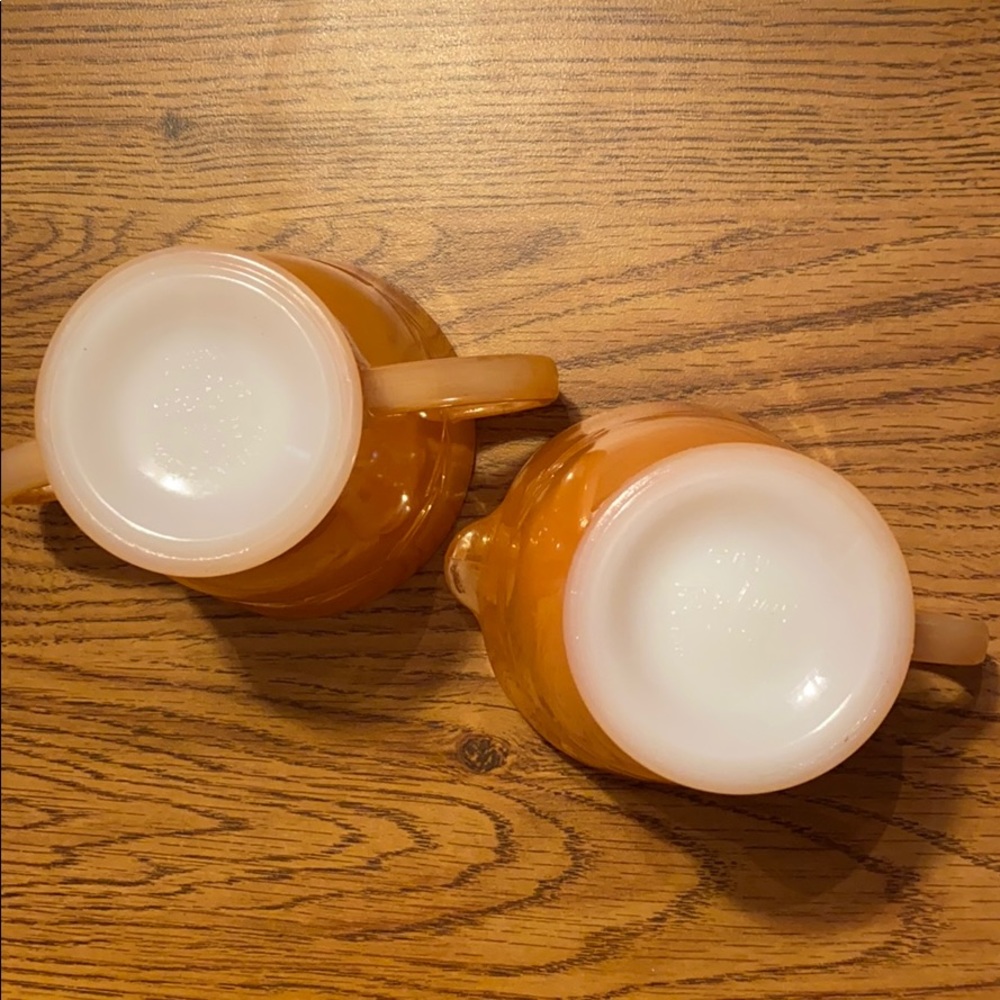 Fire King Peach Lustre cream and sugar